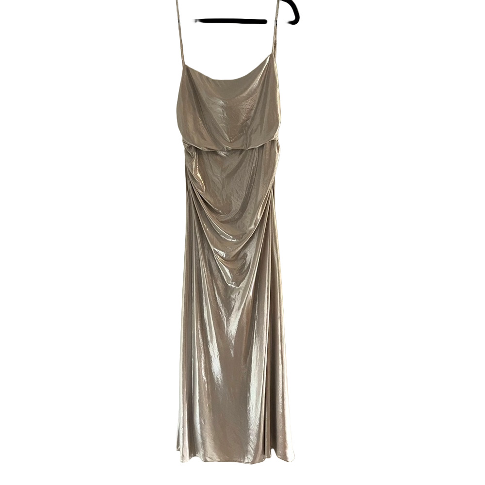 Zara silver slip dress